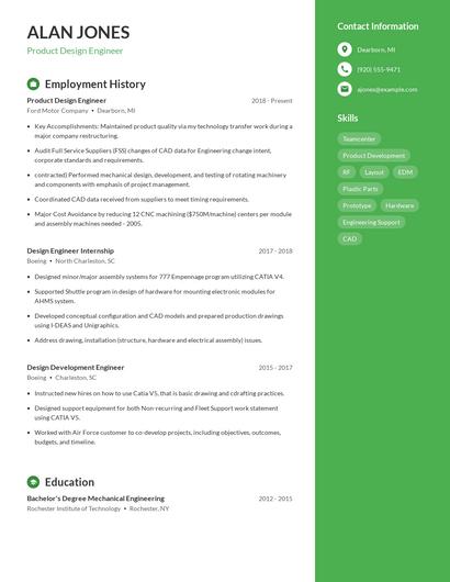 Product Design Engineer Resume