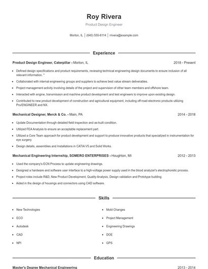 Resume example 1