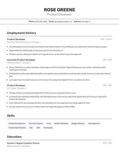 Resume example 2