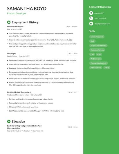 Resume example 5