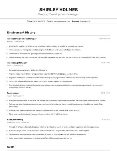 Resume example 2
