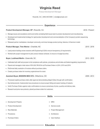 Resume example 1