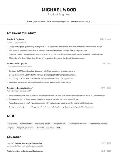Resume example 2