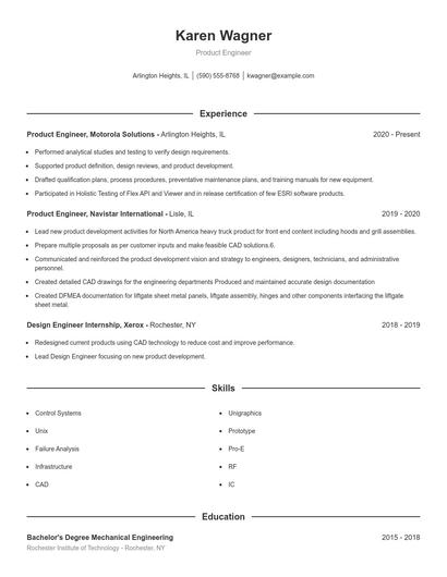 Resume example 1