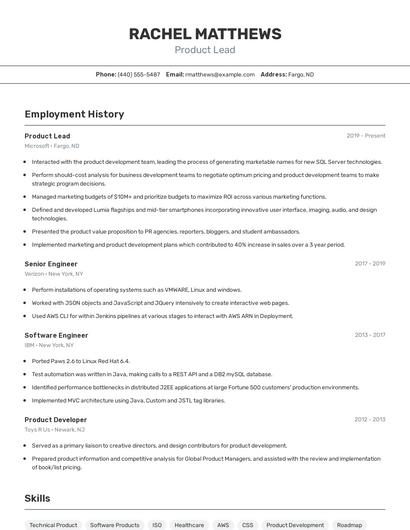 Resume example 2