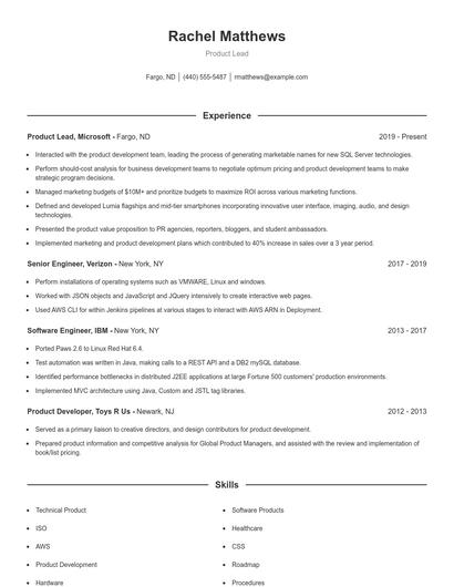 Resume example 1