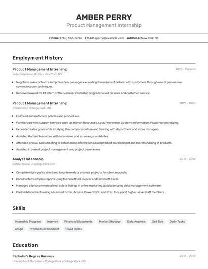 Resume example 2