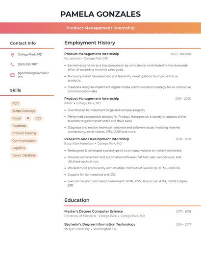 Resume example 3