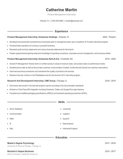 Resume example 1