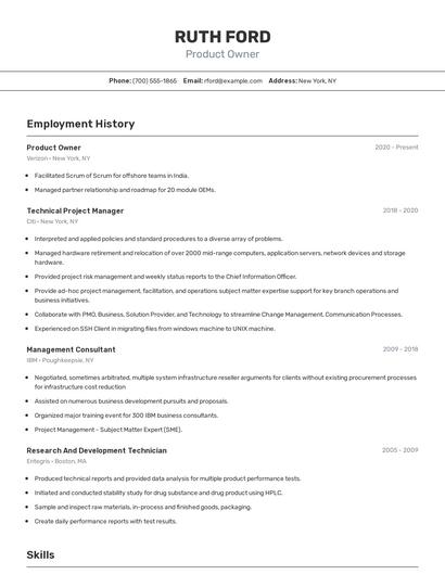 Resume example 2