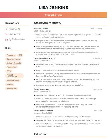 Resume example 3