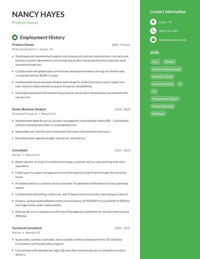 Resume example 5