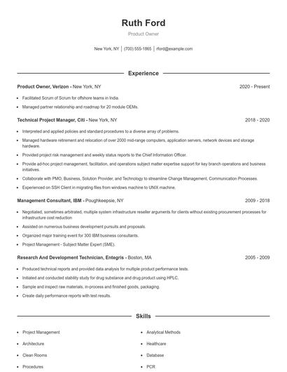 Resume example 1