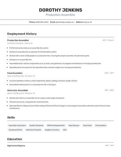 Resume example 2
