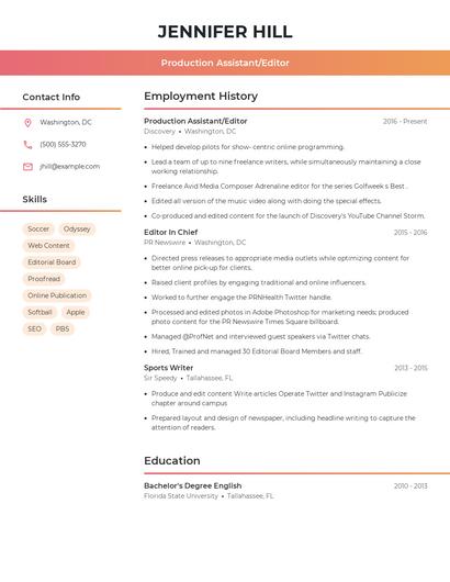 Resume example 3