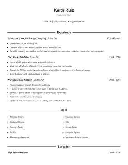 Resume example 1
