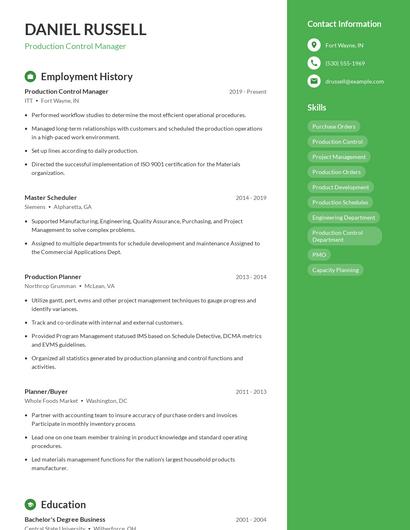 Resume example 5