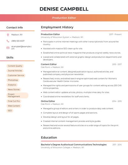 Resume example 3