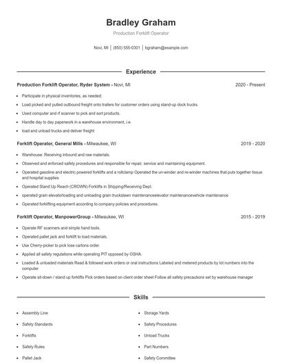 Resume example 1
