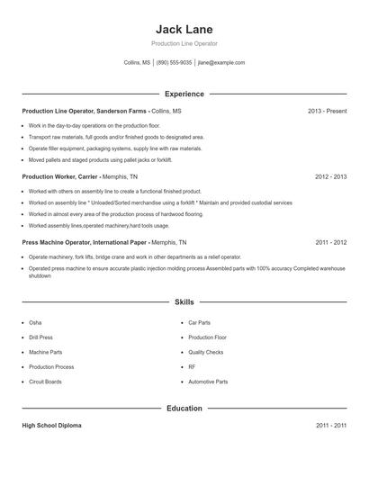 Resume example 1