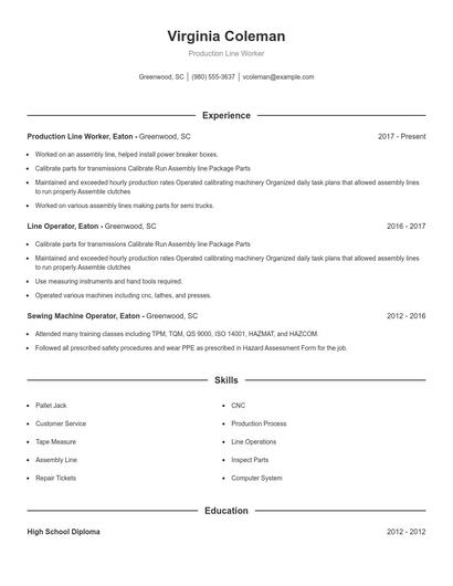 Resume example 1