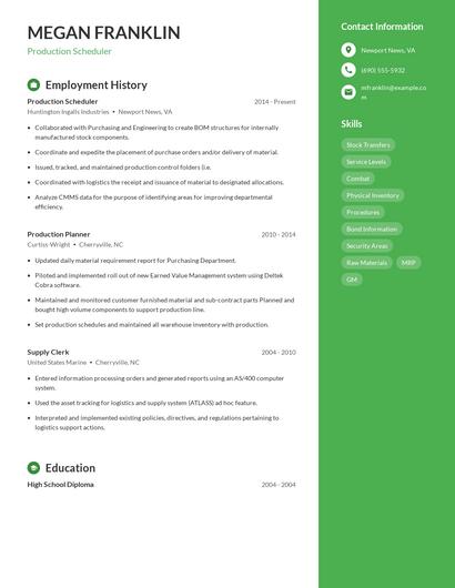 Resume example 4