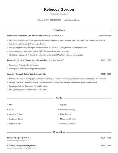 Resume example 1