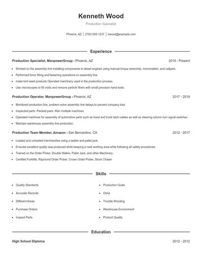 Resume example 1