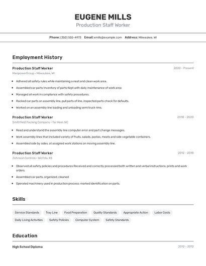 Resume example 2