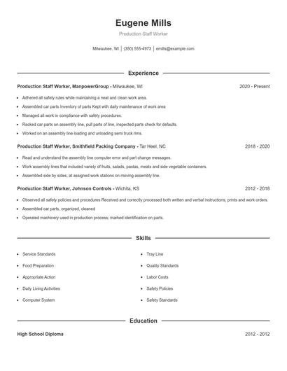Resume example 1