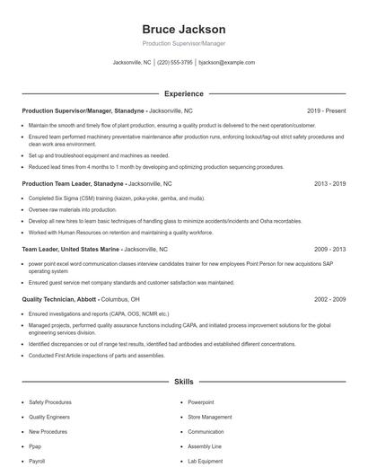 Resume example 1