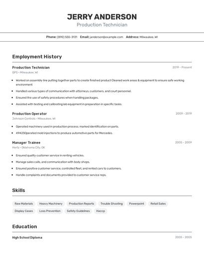 Resume example 2