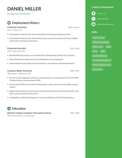 Resume example 4