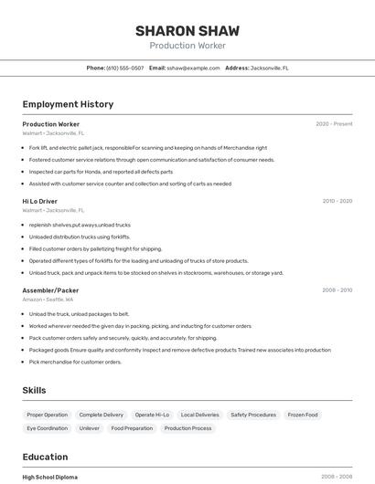 Resume example 2