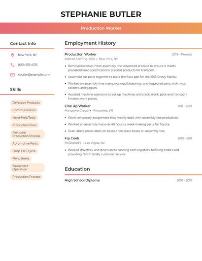 Resume example 3