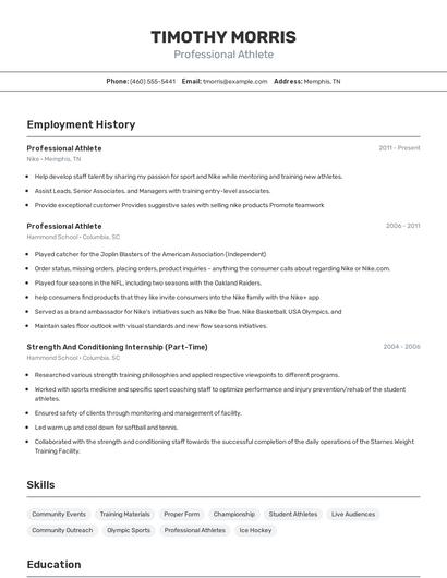 Resume example 2