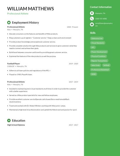 Resume example 5