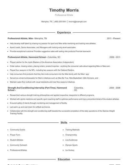 Resume example 1