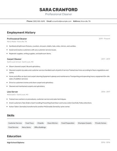 Resume example 2