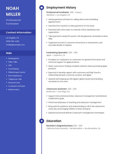 Professional Fundraiser Resume