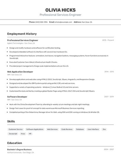Resume example 2