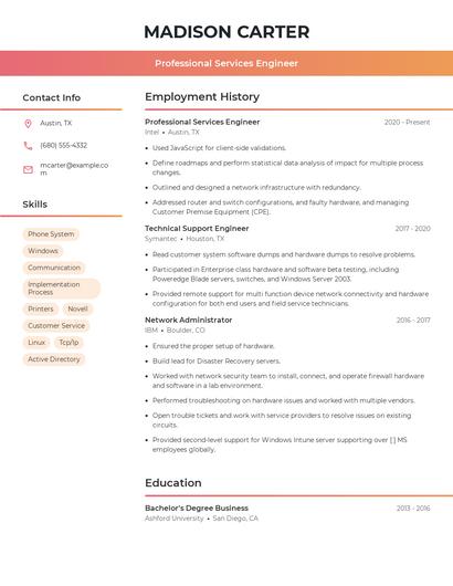 Resume example 3