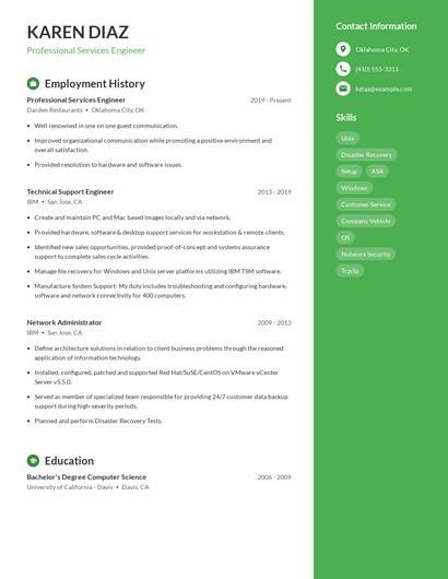Resume example 4