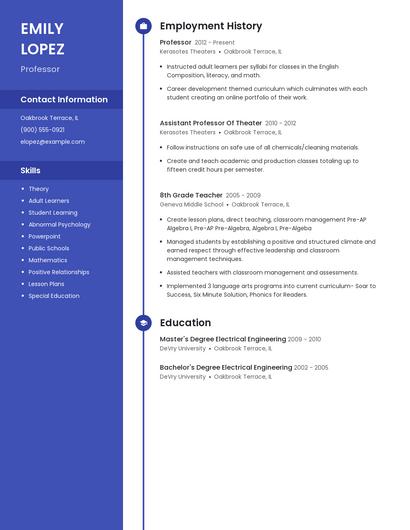 Professor Resume