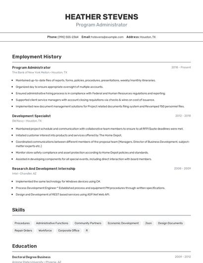 Resume example 2