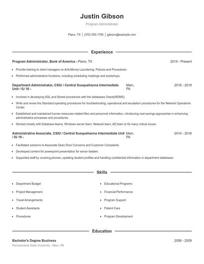 Resume example 1