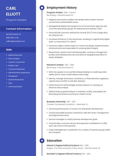 Resume example 5