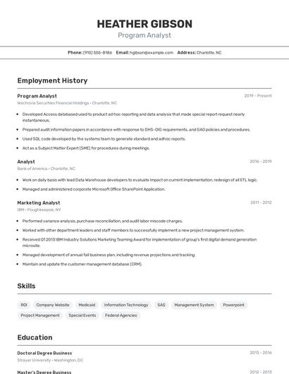 Resume example 2