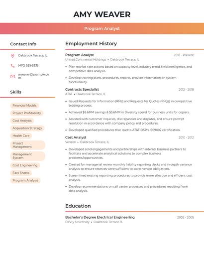 Resume example 3
