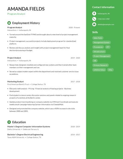 Resume example 4